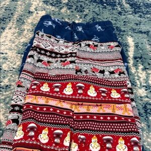 Holiday Print Pajama Bottoms - Red, Gray, Navy